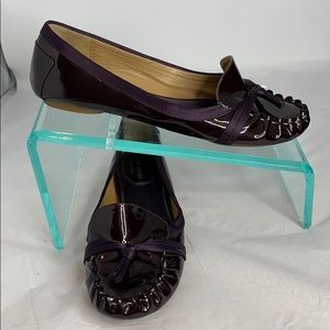 Kate Spade Maroon Purple Patent Leather Moccasins